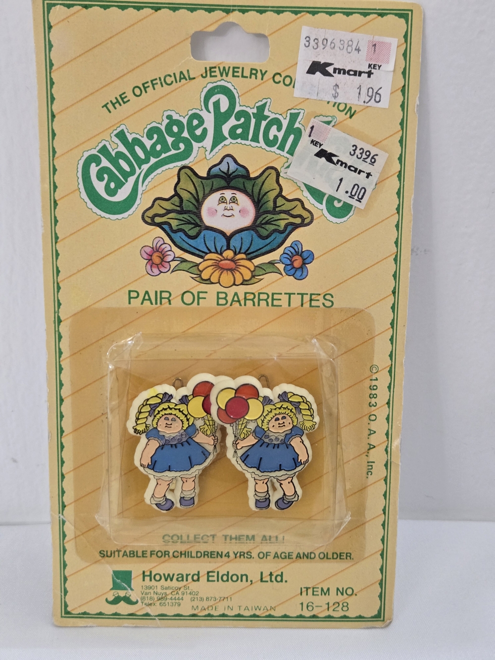 Vintage 1983 Cabbage Patch Kids Barrettes Pair Sealed NOS Howard Eldon 16-128